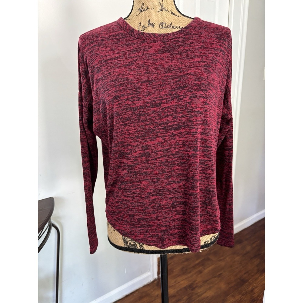 rag & bone New York Long Sleeve Knit Top Red Black Space‎ Dye Women S